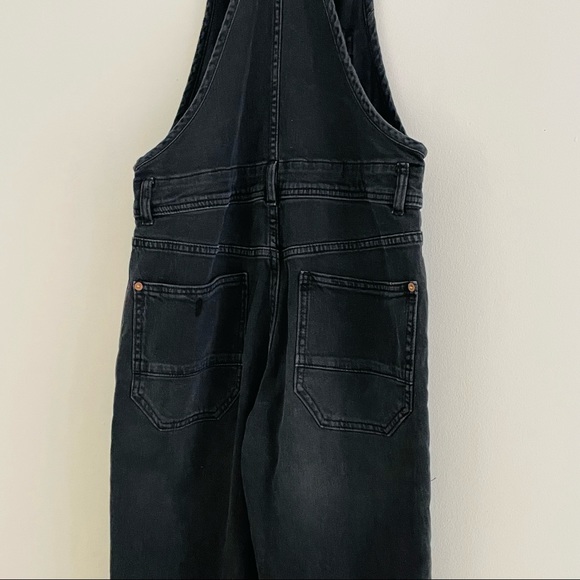 Anthro Black Distressed Denim Overalls - Picture 9 of 14